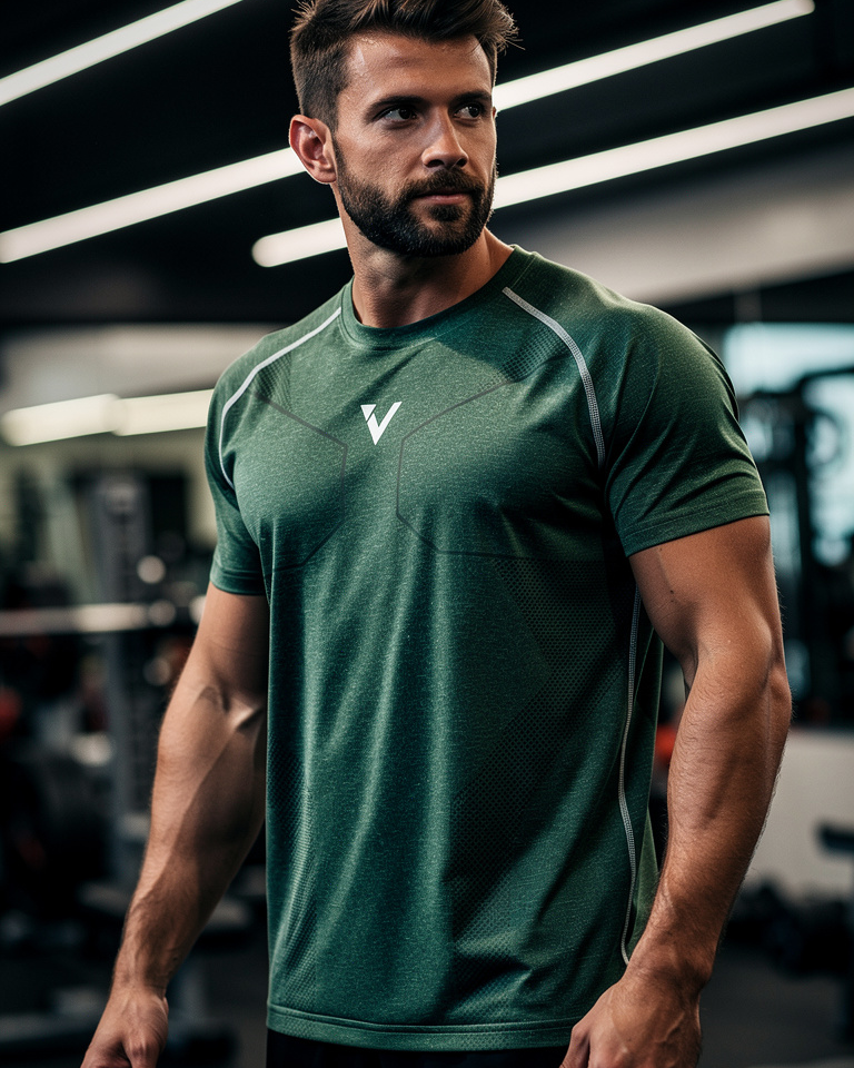 T-Shirt Sportiva Uomo VANTH - Maglietta Tecnica Spandex Traspirante Palestra