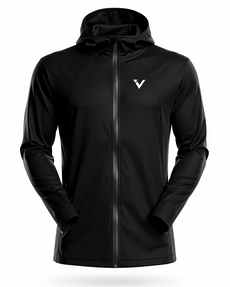 Giacca Sportiva VANTH Uomo Nera - Felpa con Zip per Fitness e Outdoor