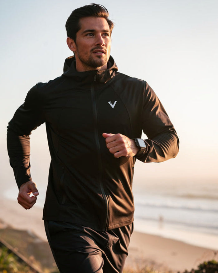 Giacca Sportiva VANTH Uomo Nera - Felpa con Zip per Fitness e Outdoor