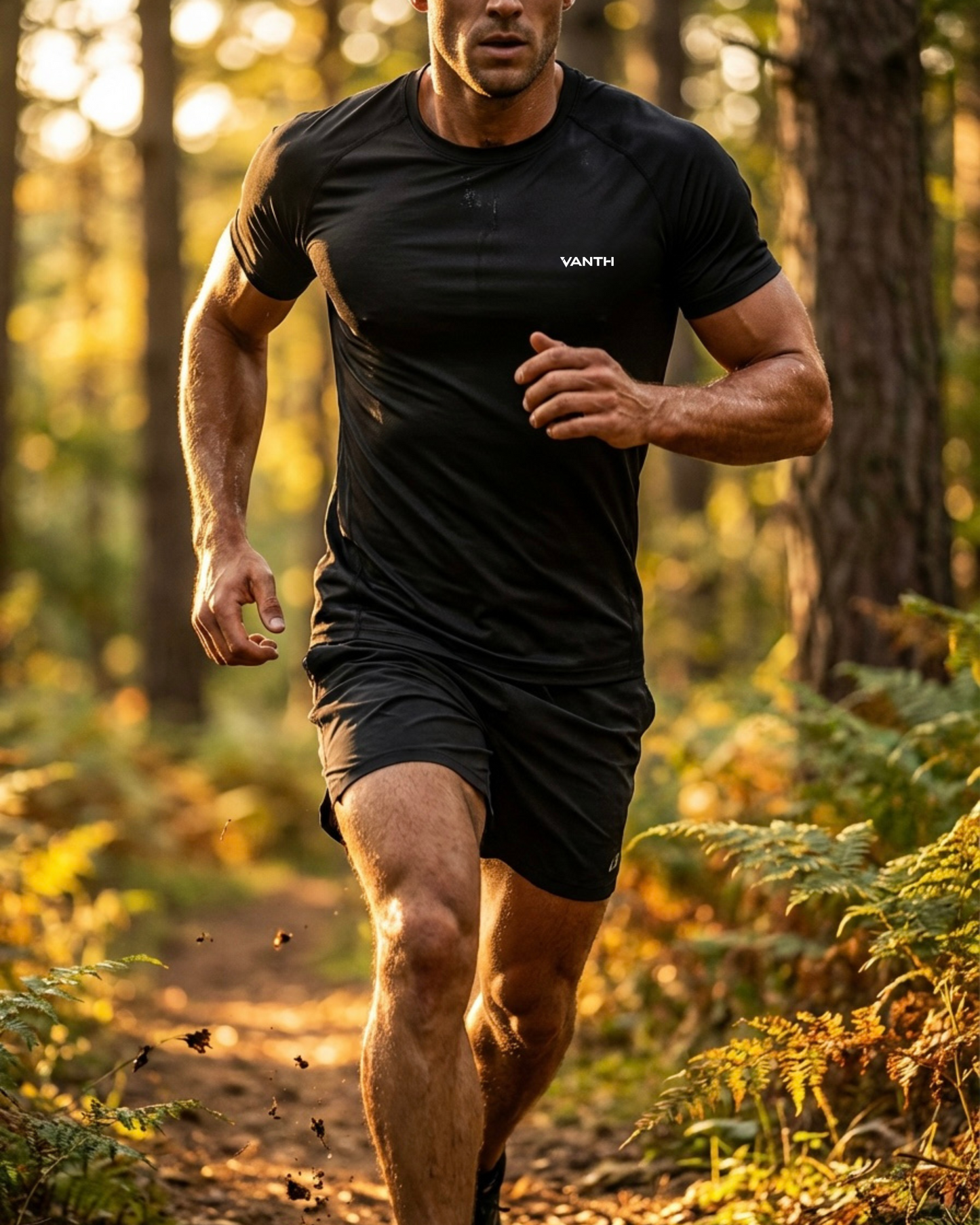 T-Shirt Sportiva VANTH Uomo Slim Fit - Maglietta Aderente Traspirante per Palestra