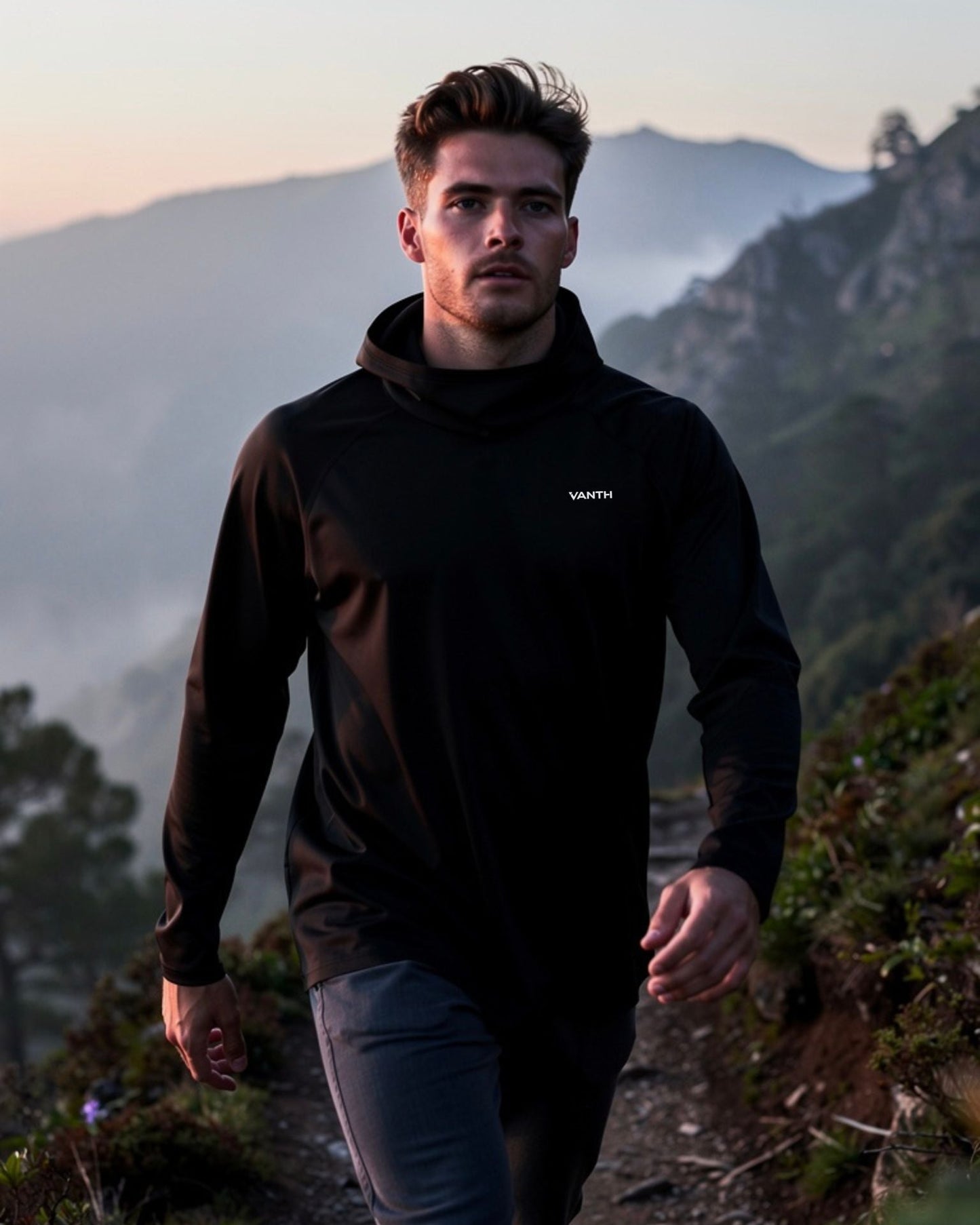 Pullover VANTH Uomo Collo Alto - Felpa Termica per Autunno Inverno Running