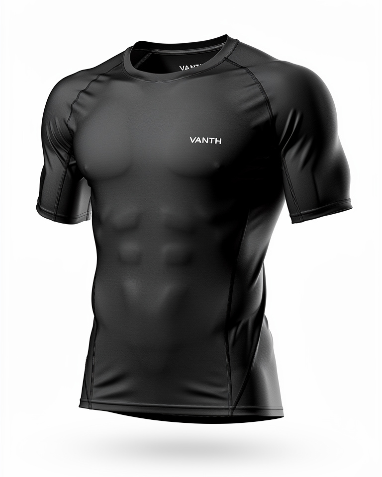 T-Shirt Sportiva VANTH Uomo Slim Fit - Maglietta Aderente Traspirante per Palestra
